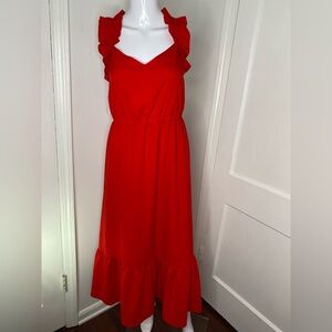 KENSIE NWT Red Sleeveless Ruffle Dress Size 16